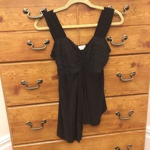 LA KHAKI ASYMMETRICAL TANK TOP